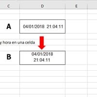 Alineación de fecha y hora en una celda Excel