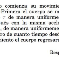 Movimiento acelerado y desacelerado. Dentro de cuánto tiempo desde el comienzo del movimiento el cuerpo regresara al punto A