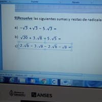 Resuelve las siguientes sumas y restas de radicales: