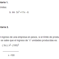 Realizar los siguientes limites en los 2 siguientes ejercicios.