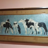 ¿Cuanto puede valer este cuadro? RICARDO ARENYS GALDÓN (Barcelona, 1914 – 1977) Oleo sobre tabla. Caballos en el Prado..