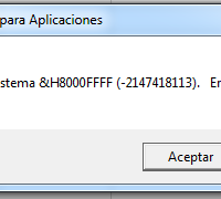 A qué se debe el error &H8000FFFF (-2147418113) vba