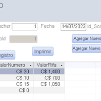 Acumulado de numero vendidos en un formulario