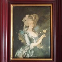 Quiero saber el valor de estos cuadros antiguos,impresión en tela acolchada, reproducciones retratos María Antonieta