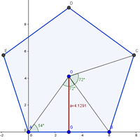Calcula la área del pentágono