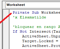 Necesito una macro con la cual al escribir en una celda esta automáticamente pase a bloqueada para no poder modificar el rango