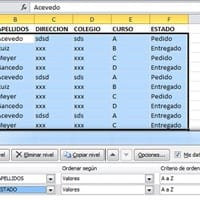 Ordenar por orden Alfabético junto con columna que tiene un dato relacionado con las filas que se han ordenado