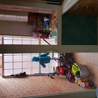 Cierre inferior de puerta de pvc roto