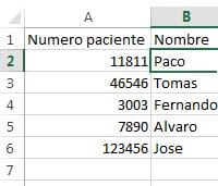 Manejo base de datos excel