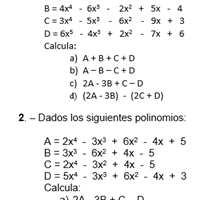 Necesito un ejemplo del como resolver los siguientes polinomios