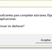 Solución al error recursos insuficientes para completar tarea