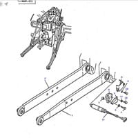 Sacar bulón de un brazo elevador de un Massey Ferguson 3065