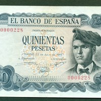 Me gustaría saber la tasación de 2 billetes de 500 pts del 23 julio de 1971 de jacinto verdaguer.