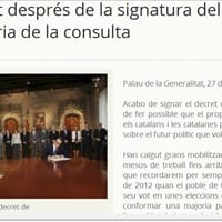 Ausencia de la bandera de España en actos oficiales de la Generalidad de Cataluña.