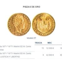 Moneda oro Amadeo de Saboya 1871