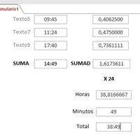 Como sumar horas en una tabla de acces