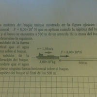 Se requiere hallar la rapidez del buque y diagrama cuerpo libre