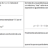 Si los números "x" e "y" son reales positivos tales que: 4x + y = 2. Calcula el mayor valor de xy