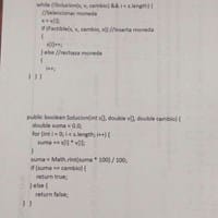 Ejercicio de desglosamiento de dinero con billetes y monedas limitadas en Java