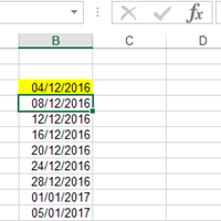 Función para Martes 1, Sábado 5,Miércoles 9, etc