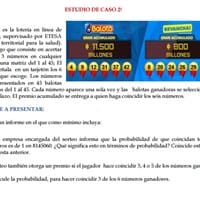 Probabilidad :La empresa encargada del sorteo informa que la probabilidad de que coincidan todos losnúmeros es de 1 en 8145060