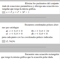 Que, Ecuaciones Paramétricas y Coordenadas Polares