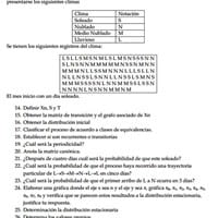 Problema en relación a las cadenas de Markov