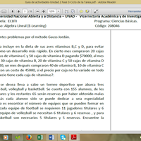 Como se desarrollan problemas de aplicación con ecuaciones lineales por el método de Gauss Jordán?