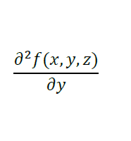 Obtén la segunda derivada parcial, de cada una de las variables:
