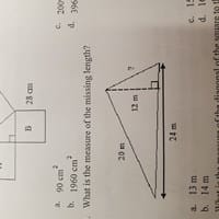 Cual es e laldo que falta en este triangulo. El lado que tiene el signo de interrogacion