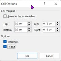 Margenes dentro celda de Excel