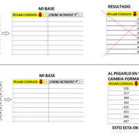 Al pegar datos, que NO cambie formato.