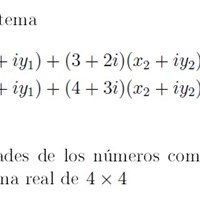 Resolucion de sistema de 2 ecuaciones de numeros complejos