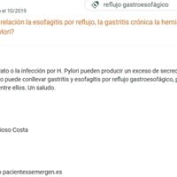 La helicobacter pudo haber causado la esofagitis grado b y la gastritis crónica