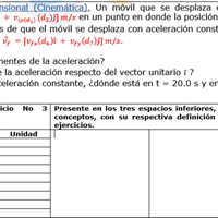 Movimiento bidimensional cinemática física general