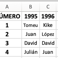 Calcular en excel número según año y persona