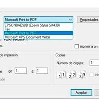 Impresora con opción a mandar el archivo a Excel
