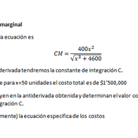 Cual es la respuesta a este problema ¿Función de costo marginal ...?.