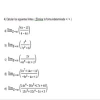 Me puedes ayudar con este taller de calcualacion de limites