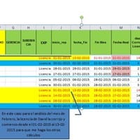 Tengo una planilla para el manejo de licencias médicas y necesito que de forma automática me entregue la cantidad de días p/mes