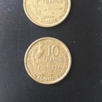 Valor de la moneda de 10 francs 1951- 1952