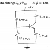 Obtener Ic y VcE del circuito que se muestra a continuación.