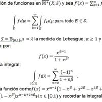 Problema de aplicaciones de la integral de Lebesgue