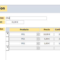 Plantear tabla de productos compuestos ACCESS