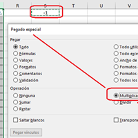 Cambiar todos los valores de una columna a negativo