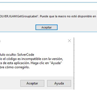 Tengo problemas al activar SOLVER