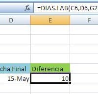 Expresión para conocer días laborables sin festivos