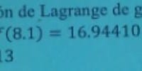 Como encontrar el valor de una función mediante interpolación de Lagrange
