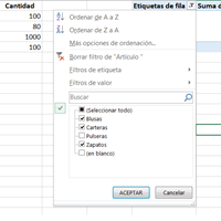 Filtrar dato en tabla dinámica