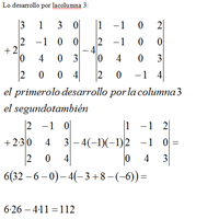Como Calcular el determinante haciendo uso del método de menores y cofactores: